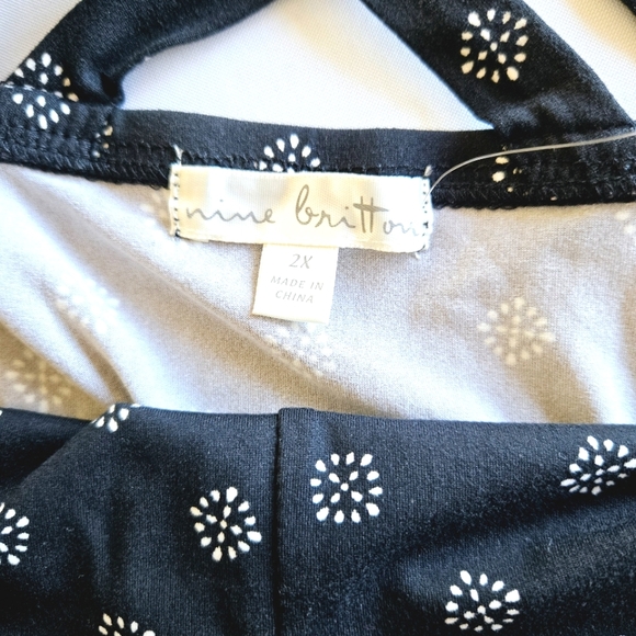 🏷️NINA BRITTON Knit Stretch Fit/Flare Criss Cross Back Casual Dress Size 2X - Picture 13 of 14